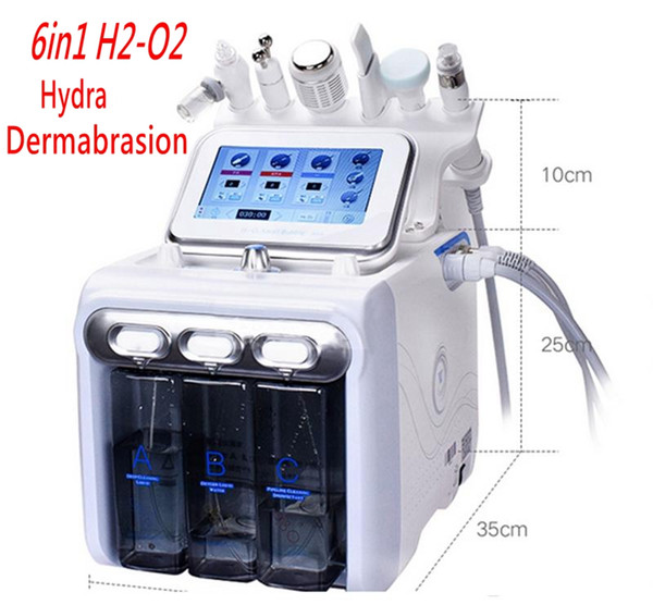 New 6in1 H2-O2 Hydra Dermabrasion Aqua Peel RF Bio-lifting Spa Facial Hydro Water Microdermabrasion Facial Machine Cold Hammer Oxygen Spray