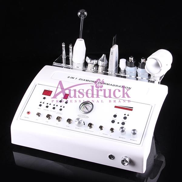 Brand new 8in1 Microdermabrasion Diamond Dermabrasion High Frequency skin scrubber ultrasonic facial brush Galvanic salon Machine