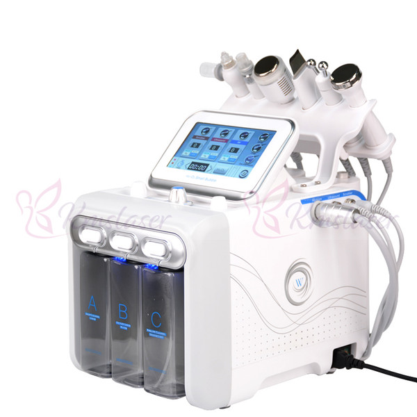 6 in 1 hydra facial water dermabrasion RF radio frequency cold hammer ultrasonic oxygen spray face deep cleansing machine