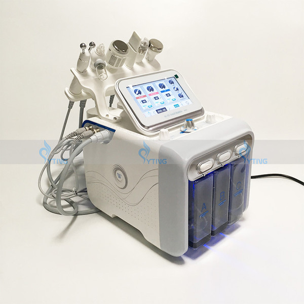 New technology 6in1 hydrogen water hydra microdermabrasion oxygen facial machine BIO skin lift cold hammer RF wrinkle removal