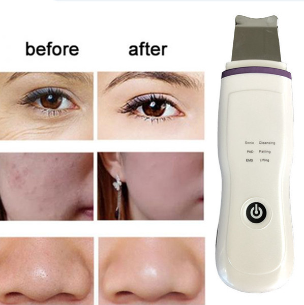 Ultrasonic Skin Scrubber Facial Peels Pore Deep Cleasing Beauty Device Blackhead Removal Exfoliator EMS ION Face Lift Machine