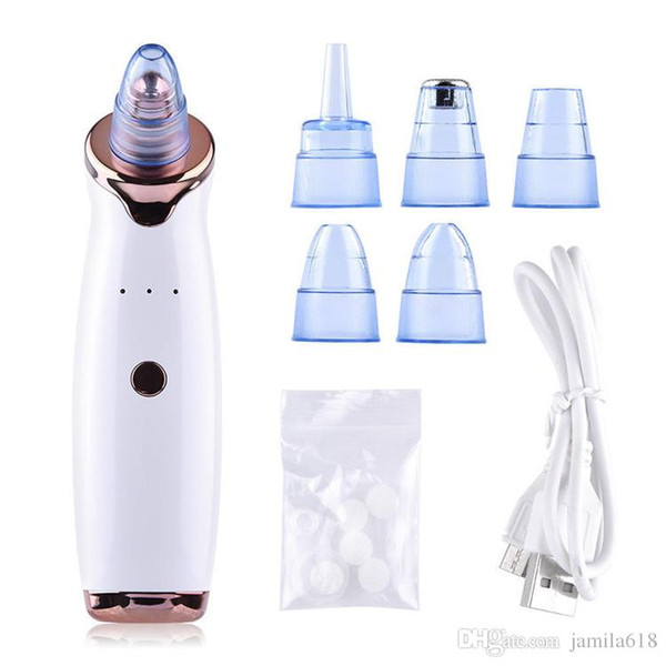 5 in 1 USB Rechargeable Electric blackhead remover vacuum suction Nose Facial Pore cleaner cleansing blackhead removal