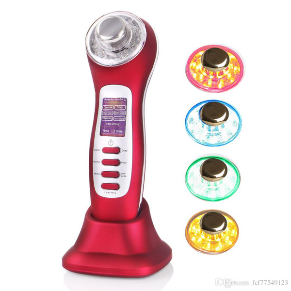 7 in 1 Ultrasonic Galvanic ION LED Light Photon Therapy vibration massager Acne Removal Face Lifting and Face Slimming Beauty machine UP002