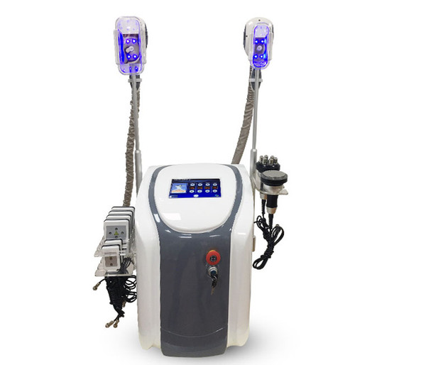 Touch Screen Professional Cryolipolysis Cavitation 40K RF Lipo Laser Cool body shape Slimming Device free shipping