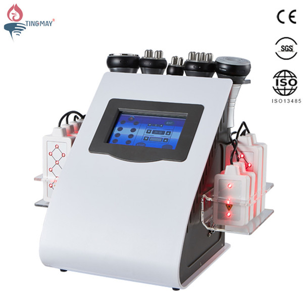 2019 6in1 40k Ultrasonic liposuction Cavitation 8 Pads LLLT lipo Laser Slimming Machine Vacuum RF Body Salon Spa Equipment