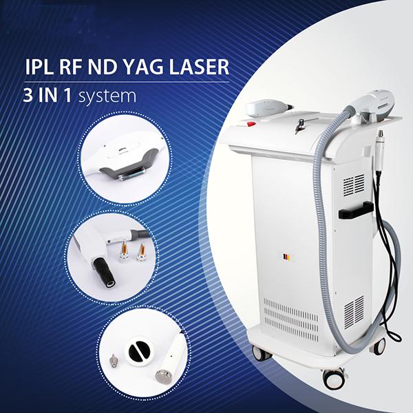 multifunctional shr + rf + nd yag laser ipl beauty machine q switched nd yag tattoo removal rf skin rejuvenation machine