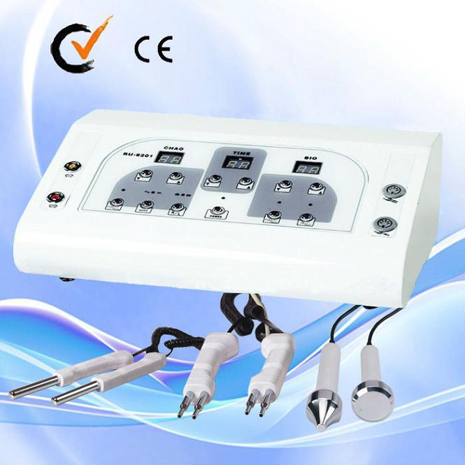 two functions BIO micro current and 2 ultrasonic skin massager Beauty Machine with one year warranty Au-8201