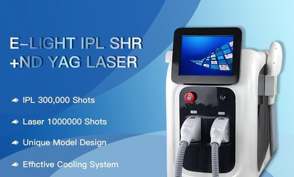 Professional OPT SHR IPL Laser Fast Hair Removal Machine Nd Yag Laser Tattoo Removal Elight Skin Rejuvenation Laser Machine DHL Shipping