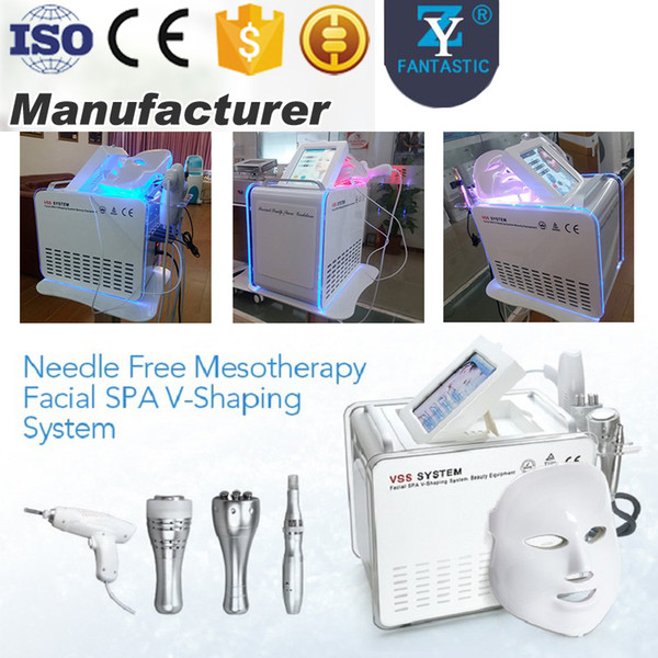 2017 Multifunctional No Needle Mesotherapy LED RF Machine Ice Cooling LED Facial Mask Micro Needle RF Skin Care Mesotherapy Pen Machine