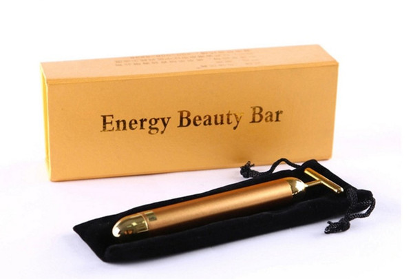 High Quality Vibration Facial Beauty Roller Massager Stick Skin Rejuvenation Face Lifting Vibrating Bar Face Skin care 24K Gold Plated good