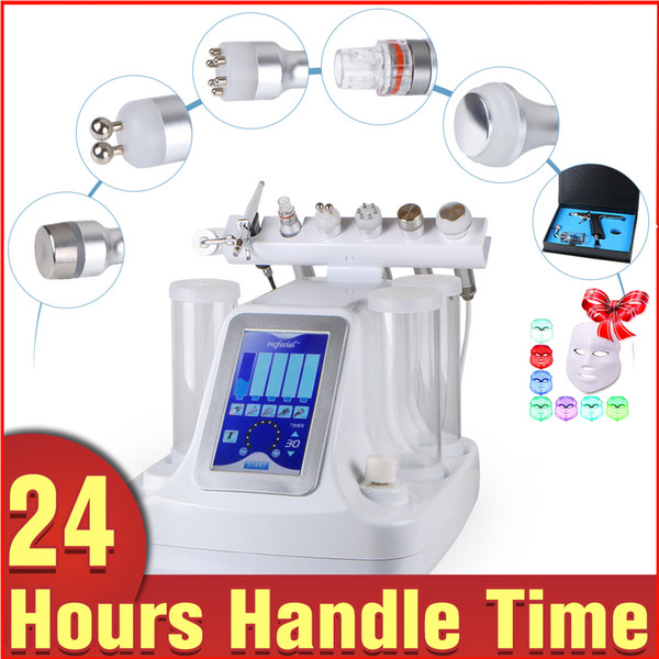 6 In 1 Dermabrasion Rf Bio-lifting Facial Machine Hydro Microdermabrasion Facial Machine Ultrasonic Skin Rejuvenaiton+ LED mask