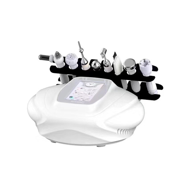 New Arrival 8 in 1 Facial Ultrasound Ion Microcurrent Oxygen Sprayer 9-polar RF Skin Scrubber Microdermabrasion Machine