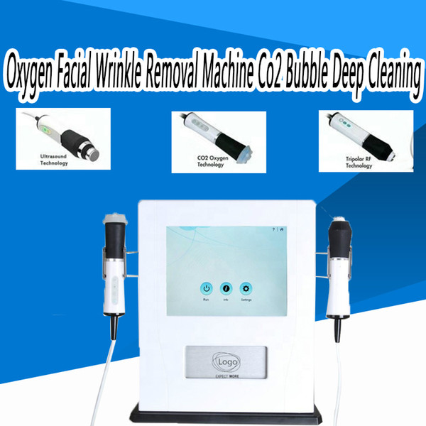 2019 High Quality Portable Oxygen Facial Wrinkle Removal Machine Co2 Bubble Deep Cleaning RF Ultrasonic Beauty Machine For Salon Use CE/DHL