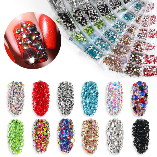 Tamax 1300pcs Shiny Crystal Nail Art Rhinestones Decorashion Diamond for Nail Tips Manicure Nails Jewelry Stones Accessories