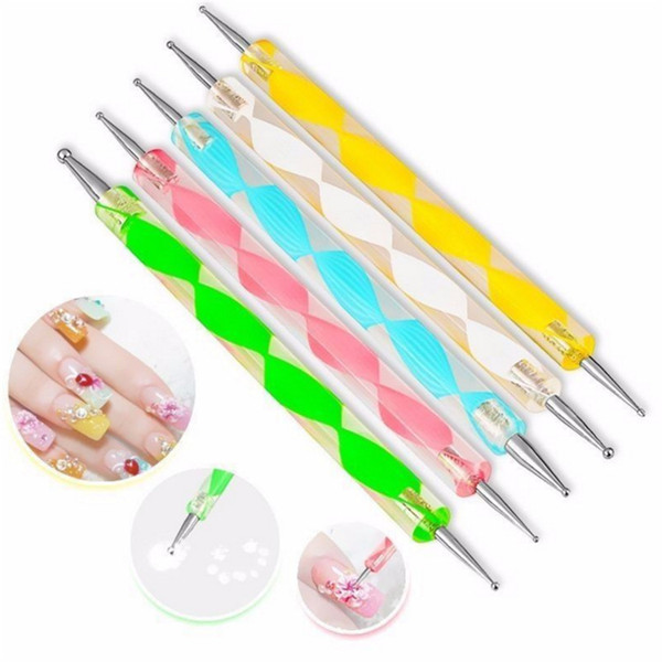 Tamax 5Pcs/Set Dotting Pen Nail dot Gel Polish Builder DIY Nail Art Design Nail Manicure Painting Drawing Tool Set