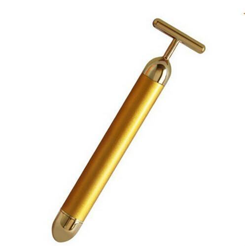 Technology From Japan 24K Beauty Bar Golden Derma Roller Energy Face Massager Beauty Care Vibration Facial Massage Electric