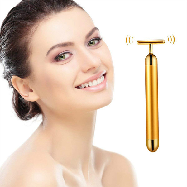 2019 NEWEST !!! Energy Beauty Bar 24K Golden Pulse Firming Massager Facial Roller Massager Beauty Care Vibration Facial Massage Electric CE