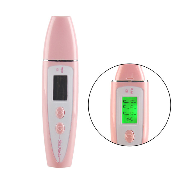 New Arrival Patent Design LCD Display Facial Beauty Equipment Skin Oil Moisture Analyzer Testing Skin Tester Pink White 0609011