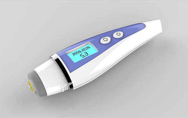 DHL 2017 NEW Precision Digital Skin Facial Moisture Oil Tester Displays Oil Moisture Test Pen Analyzer Digital Moisture Monitor For Skin