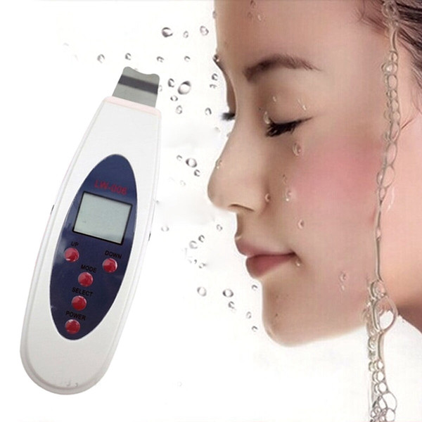 Home use LCD Ultrasonic Skin Cleaner Scrubber Face Cleaning Acne Removal Spa Massager Facial Lift Pores Peeling Ultrasound Scrubber