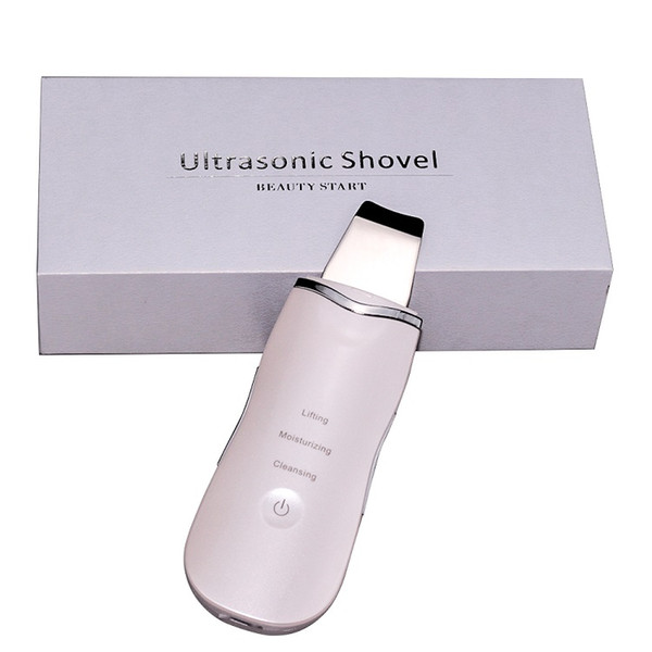 Portable Ion gold Ultrasound Facial Spatula Face Peeling Ultrasonic Skin Scrubber electric ultrasonic peeling scrubber beauty face care