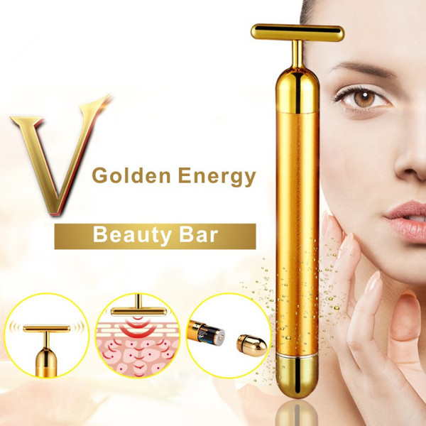 High frequency vibration 24k beauty energy bar mini skin tightening massage beauty bar
