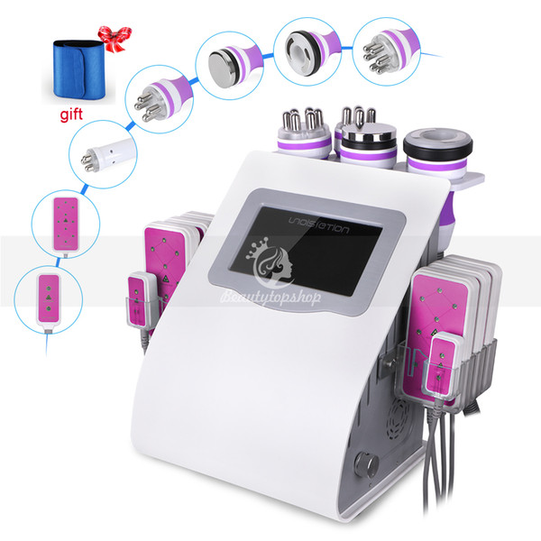 High Quality 40k Ultrasonic Cavitation 8 Pads LLLT lipo Laser Slimming Machine Vacuum RF Skin Care Salon Equipment Free gift waist belt