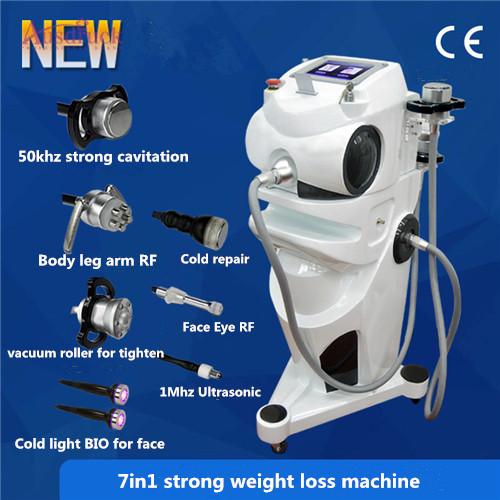 Super body 50khz Cavitation 1mhz ultrasonic Multipolar Bipolar RF skin lift tighten ultrasound high pressure vacuum fat remove burn machine