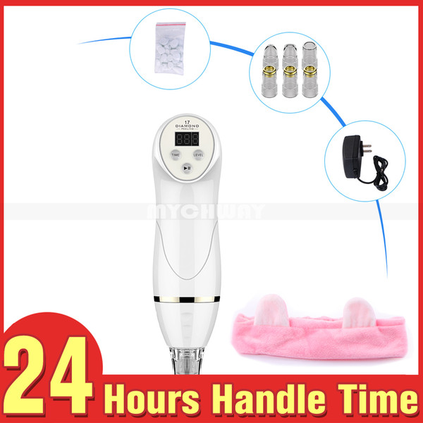 Diamond Dermabrasion Blackhead Vacuum Cleaner Suction Removal Scar Acne Pore Peeling Face Clean Facial Skin Care Beauty Machine+Head Wrap