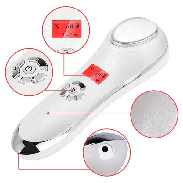 Home Use Rechargeable Face Ultrasonic Vibration Massager Hot Cold Hammer Anti Aging Wrinkle Skin Tighten Beauty Equipment