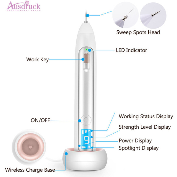 Wireless Charging 6 Level IPL laser plasma pen Tattoo Wart Tag Dot Mole Dark Spot Removal with LCD display Plasma Pen