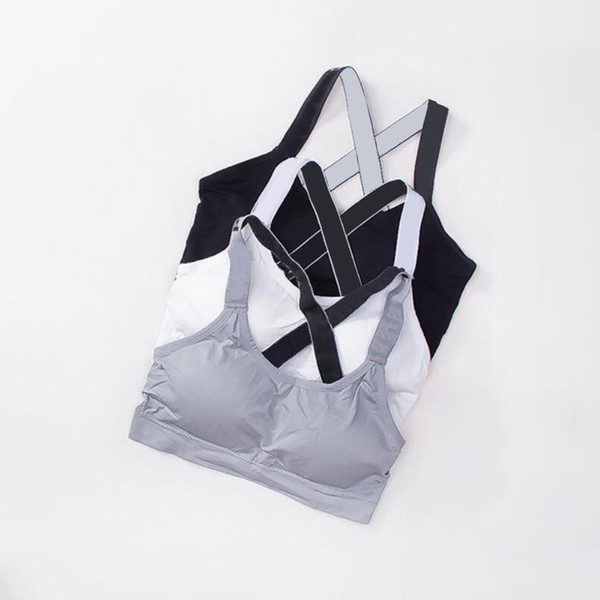 2018 Pink Letter Bra Running Sports Shirts Yoga Gym Vest Push Up Fitness Tops Sexy Underwear Lady Crop Tops Shakeproof Adjustable Strap Bra