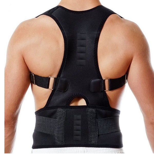 Male Female Adjustable Magnetic Posture Corrector Back Brace Back Belt Lumbar Support Straight Corrector S-XXXL W9899