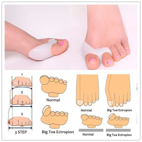 Silicone Gel foot fingers Two Hole Toe Separator Thumb Valgus Protector Bunion adjuster Hallux Valgus Guard feet care