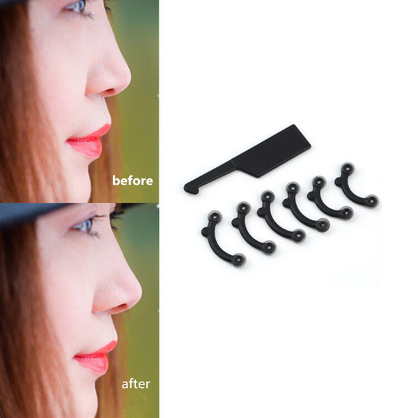 6PCS/Set 3 Size Beauty Nose Up Lifting Bridge Shaper Massage Tool No Pain Nose Shaping Clip Clipper Women Girl Massager NA950