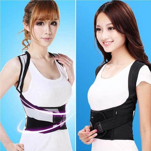 2016 Adjustable magnetic posture back support corrector3DTherapy Body Shoulder Support Brace Posture Corrector Straightener Un Free Shipping