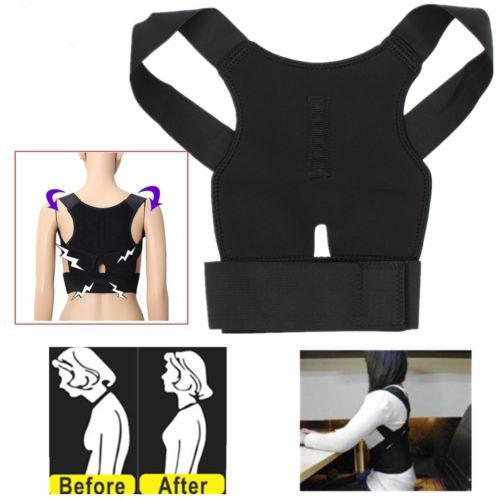 Adjustable Posture Corrector Braces Supports Back Belt Support Corset Back Lumbar Shoulder Corrector De Postura Black