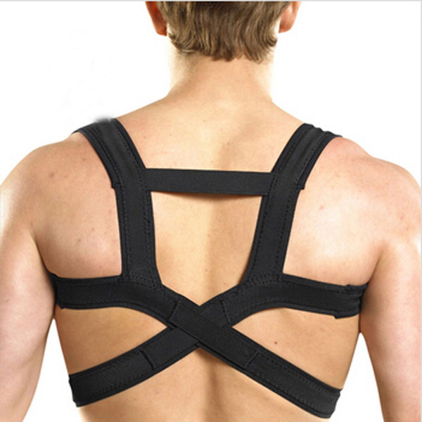 100pcs DHL Hot Black Clavicle Support Back Shoulder Brace Compression Belt Spine Fracture Corrector Straight Back With Opp bag TVA018