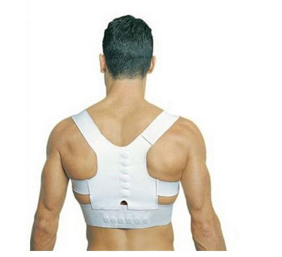 Free Shipping 2016 Hot Sale Back Posture Corrector Brace Back Shoulder Support Belt Posture Correction Belt for Men White S-XXXL QP103