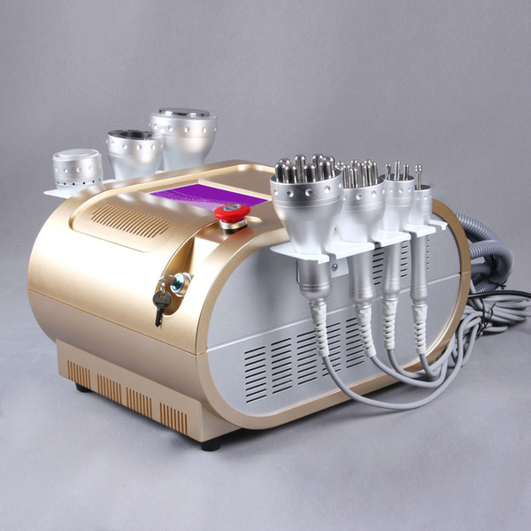 Gold color ultrasonic cavitation vacuum multipolar RF slimming machine