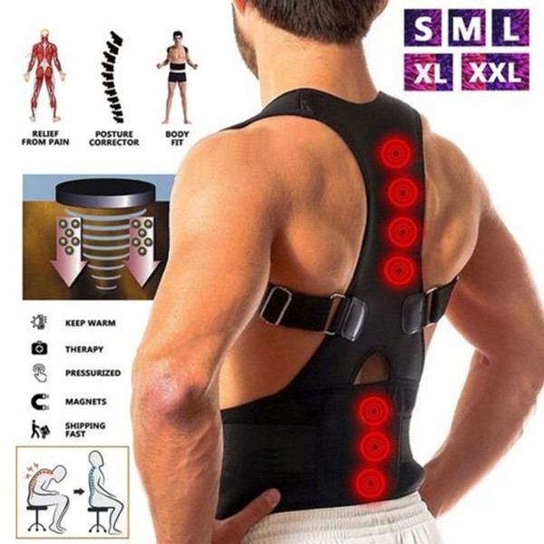 Magnetic Posture Support Corrector Back Waist Brace Belt Posture Corrector Backs Medical Belt Lumbar Male Female Corset with P