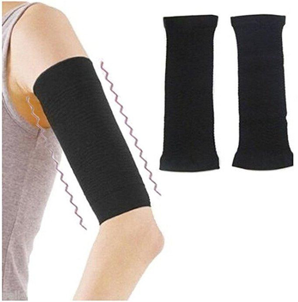 1 Pair Slimming Arm Sleeve Shaper Support Wrap Calories Off Slimming Arm Massage Lose Fat Buster Shaperwear Black