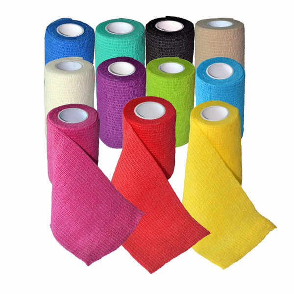 24pcs/Lot 7.5cm x 4.5m Self Adhesive Adherent Wrap elastic Nonwoven Cohesive Bandage