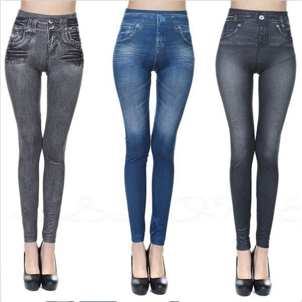 3 Colors Jean Skinny Jeggings Women Stretchy Denim Pants Leggings Jeans Pencil Tight Trousers Slim Leggings AAA187