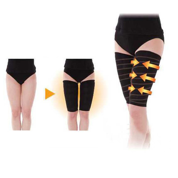 1Pair Women's Fashion Beam Leg Bands Thigh Shaper Compression Stockings Slimming Thighs Shaper (Color: Black)