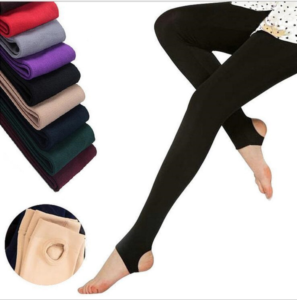 1000pcs Women Fleece Leggings Thicken Winter Super Elastic Soild Color Slim Leggings Casual Faux Velvet ankle-length Legging Knitted