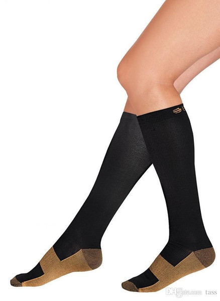 50Pairs Miracle Copper Socks Anti Fatigue Copper Compression Socks Stocking New S M L XL Unisex For Sport With Retail Package