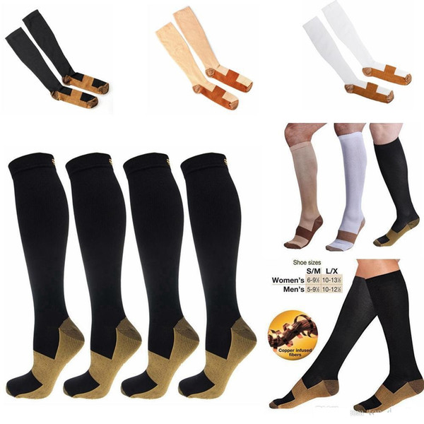 Miracle Copper Socks Anti Fatigue Copper Infused Fibers Stockings Compression Relief Support Calf Socks Unisex Women Men Foot Care b1171-1