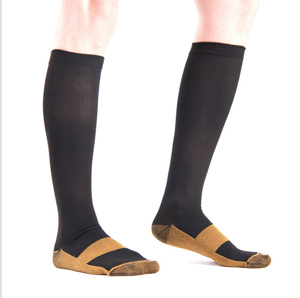 S-XL Top Quality Hot Anti Fatigue Copper Compression Socks Body Shaper Sports socks Unisex Slimming stockings OPP bag FreeShipping