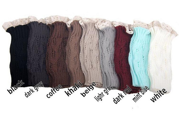 200Pairs women Crochet lace boot cuffs handmade Knit leg warmer Ballet lace Boot Cuff Leg Warmers Christmas Boot Socks covers 9 colors